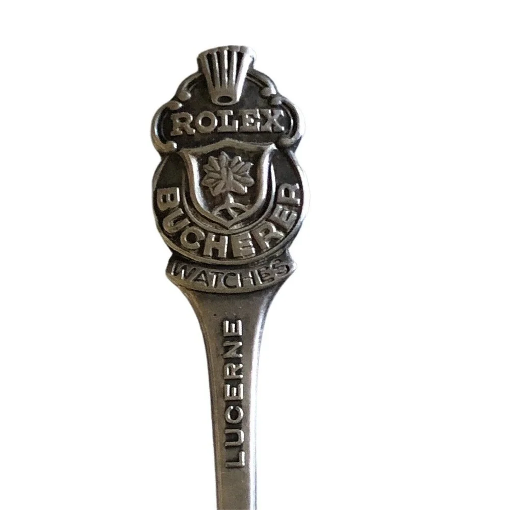 vtg OEM Rolex Bucherer of Switzerland Lucerne Silver-Plated Souvenir Spoon 4.25